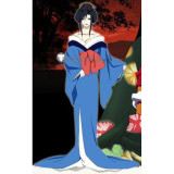 Hell Girl Jigoku Shoujo Girl from Hell Hone Onna Kimono Black Oiran Geisha Cosplay Wig