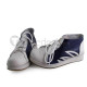 White Canvas Pleather Sneakers