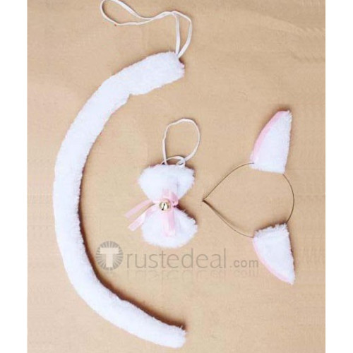 Inu x Boku SS Fox Fur Tail Ears Bow Cosplay Accessories