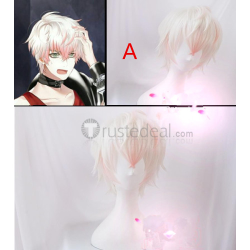 Mystic Messenger Unknown Saeran Choi White Pink Cosplay Wig