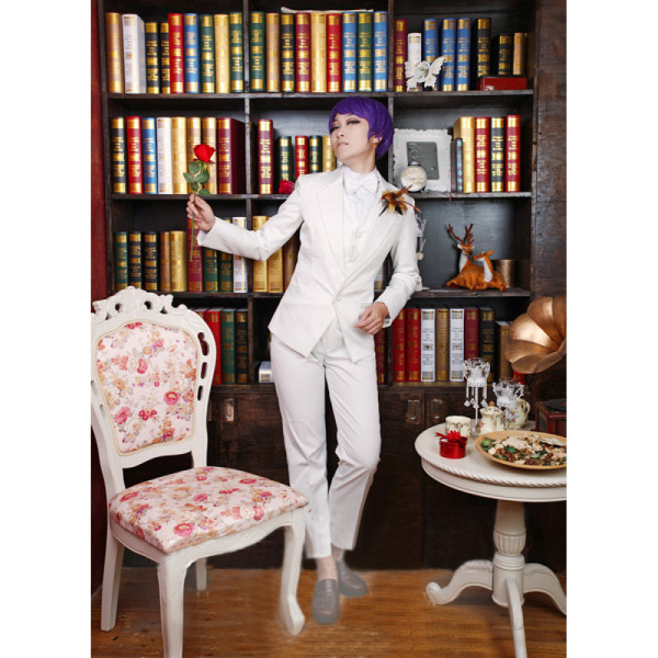 Tokyo Ghoul Shuu Tsukiyama Special White Suit Cosplay Costume