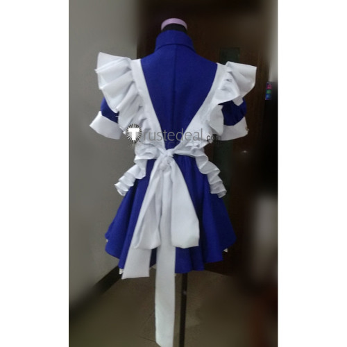 Battle Maid White Blue Cosplay Costume