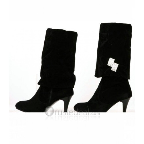 Top quality nuback and PU upper half zip side high heel pumps boots(JY98)