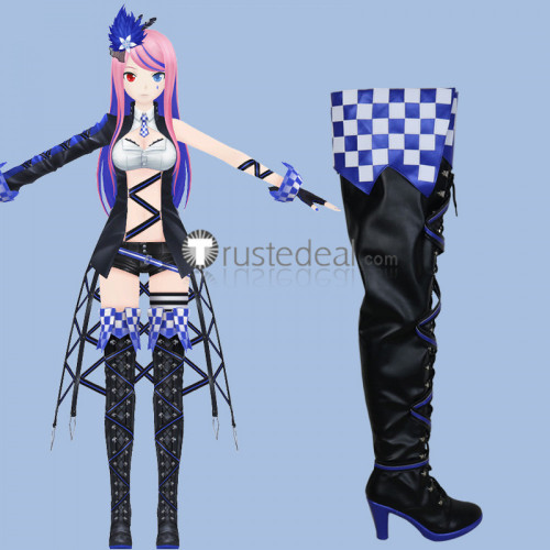 Project Diva X Luka Black Cosplay Shoes Boots