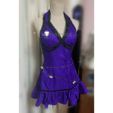 Final Fantasy XII Remake Tifa Lockhart Blue Purple Formal Dress Cosplay Costumes
