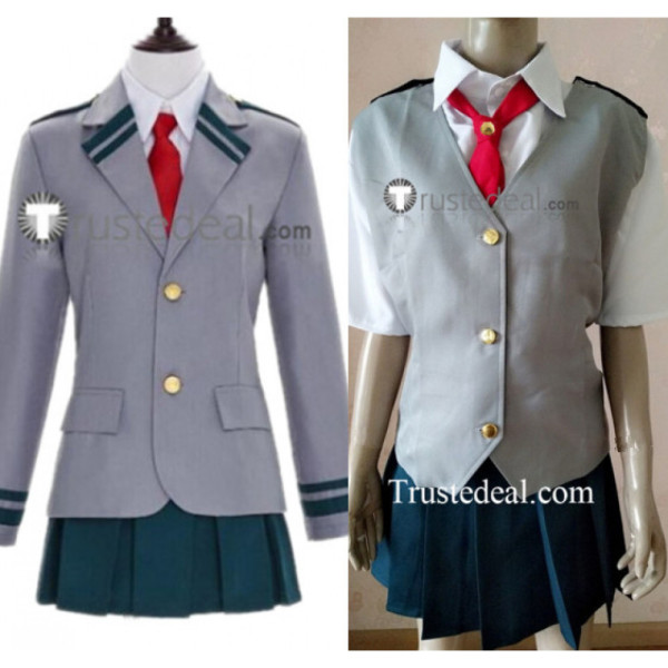 Boku no Hero Academia Asui Tsuyu Uraraka Ochako Nejire School Girls Uniform Cosplay Costumes