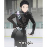 Yuri on Ice Katsuki Yuuri Eros Skating Black Cosplay Costume