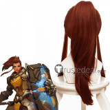 Overwatch Support Brigitte Red Brown Cosplay Wig