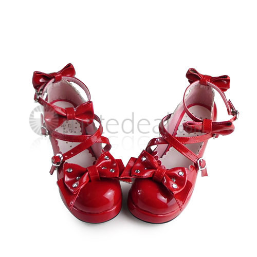 Sweet Red PU Lolita Shoes