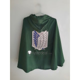 Attack on Titan Shingeki no Kyojin Eren Jaeger Levi Green Black Cape Cosplay Costume Thin Version