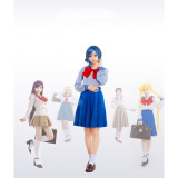 Sailor Moon Sailor Mercury Ami Mizuno School Uniform Cosplay Costume