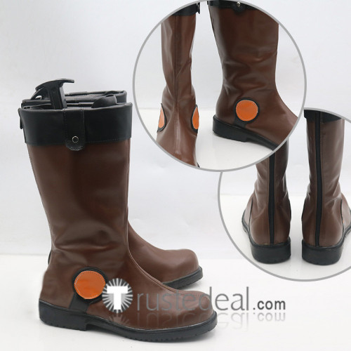 YuGiOh 5DS Yusei Fudo Brown Cosplay Shoes Boots2
