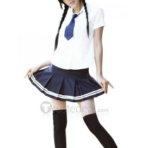 White And Blue Tie School Uniform