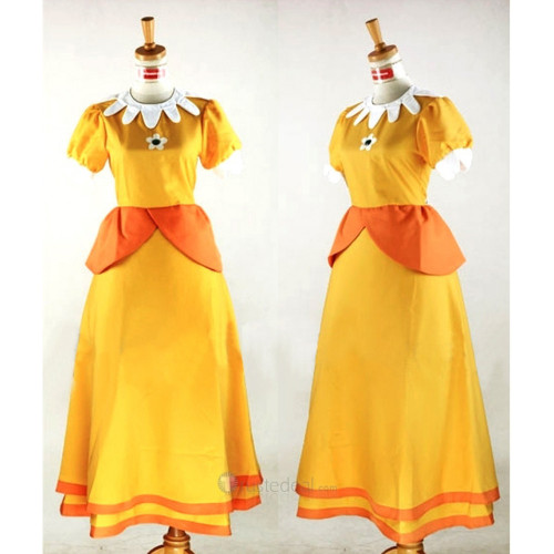 Super Mario Princess Daisy Yellow Cosplay Costume