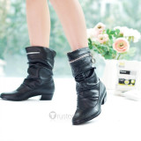 Top quality PU low heel pumps boots(JY69)