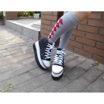 Black Canvas Pleather Sneakers