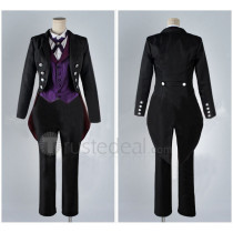 Kuroshitsuji Book of Circus Black Sebastian Michaelis Cosplay Costume