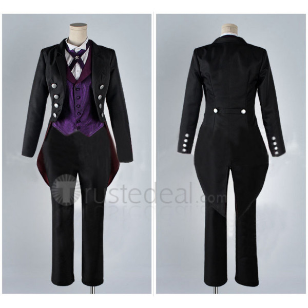 Kuroshitsuji Book of Circus Black Sebastian Michaelis Cosplay Costume