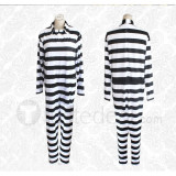 Prison School Fujino Kiyoshi One-piece Stripe Jumpsuit Prison Uniform Cosplay Costume