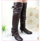 Top quality patent leather corduroy inside with side zipper knee boots(1041)