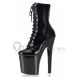 Patent Leather Upper High Heel Leg-Length Closed-toes Platform Sexy Boots(150-21)