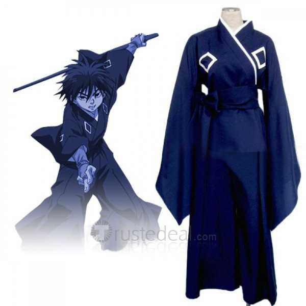 Kekkaishi Sumimura Yoshimori Blue Purple Kimono Cosplay Costumes