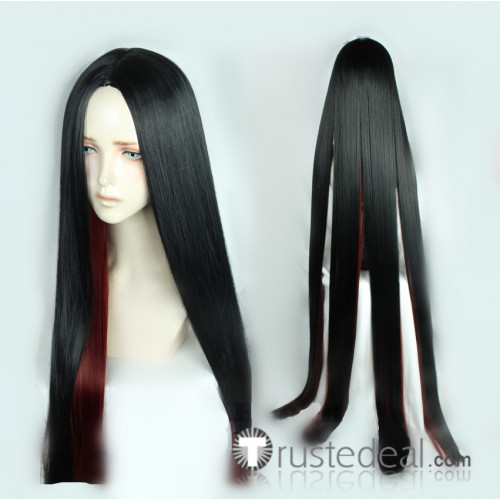 Land of the Lustrous Houseki no Kuni Bort Long Black Red Cosplay Wig 150cm