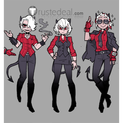 Helltaker Malina Lucifer Justice Zdrada Azazel Pandemonica Red Black Cosplay Costumes
