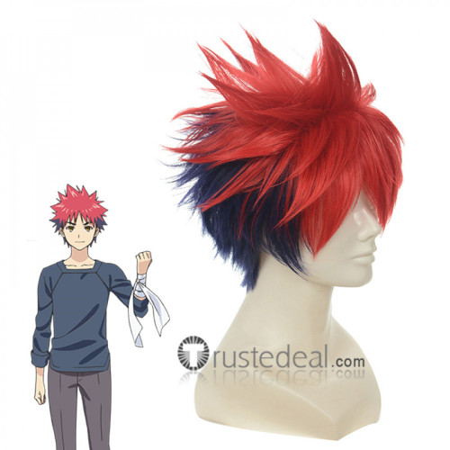 Shokugeki no Soma Souma Yukihira Red Blue Cosplay Wig