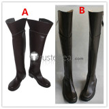 Attack on Titan Shingeki no Kyojin Military Eren Yeager Brown Black Cosplay Boots Shoes