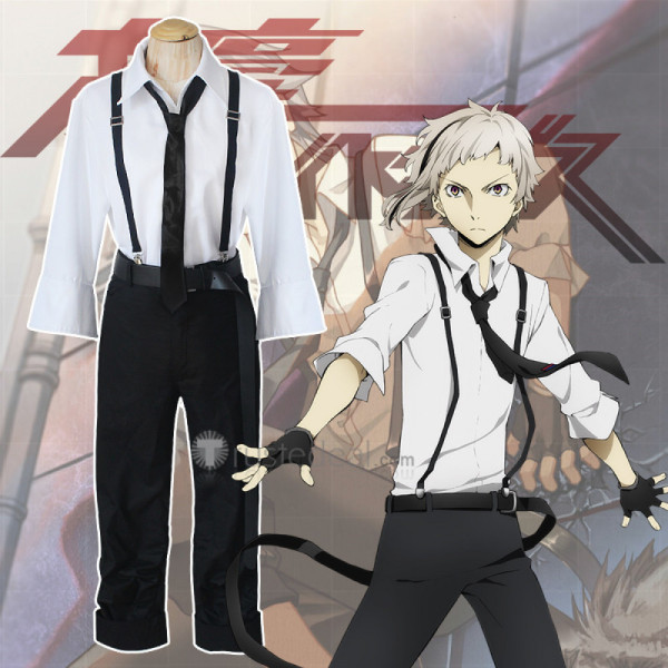 Bungou Stray Dogs Atsushi Nakajima White Black Cosplay Costume