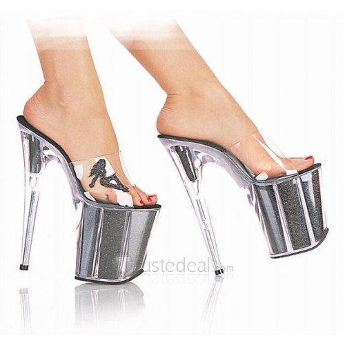 Transparent PVC Upper High Heel Open-toes Platform Sexy Sandals(LT2005)
