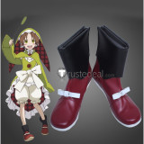 Rokka no Yuusha Chamo Rosso Black Red Cosplay Shoes Boots
