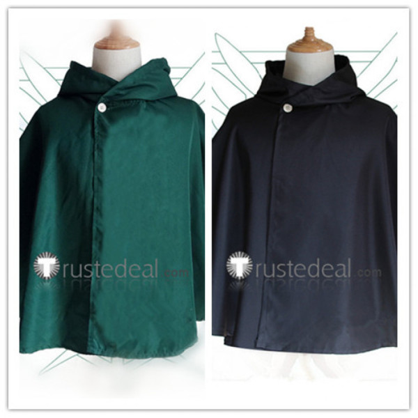 Attack on Titan Shingeki no Kyojin Eren Jaeger Levi Green Black Cape Cosplay Costume Thin Version