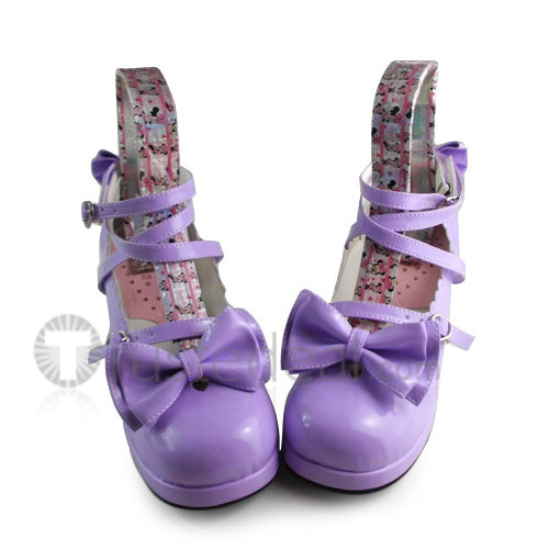 Purple Bows Lolita Shoes