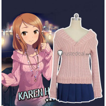 The Idolmaster Cinderella Girls Karen Hojo Pink Sweater Cosplay Costume