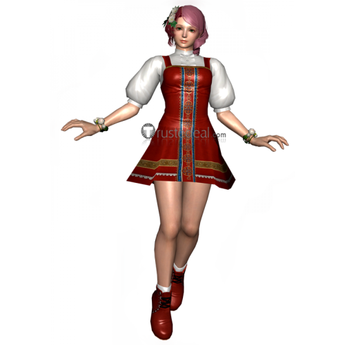 Tekken Alisa Bosconovitch Red Dress Cosplay Costume