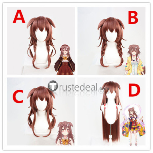 Vtuber Virtual YouTuber Hololive Inugami Korone Brown Cosplay Wigs