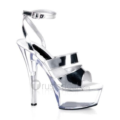 Slick-Surfaced Leather Upper High Heel Open-toes Platform Sexy Sandals(99-83)