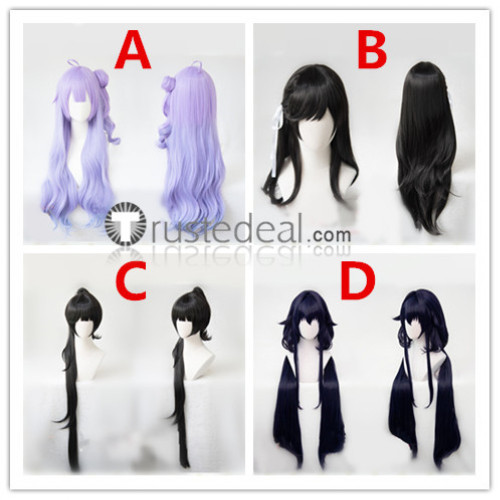 Azur Lane Unicorn Atago Takao Azuma Black Blue Purple Cosplay Wigs