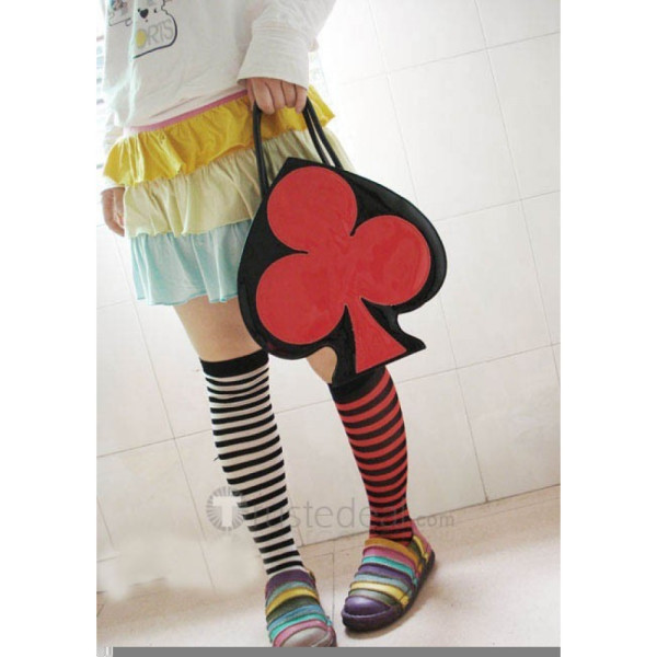 Black Heart Bag with Red Club