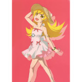 Kabukimonogatari Shinobu Oshino White Pink Cosplay Costume