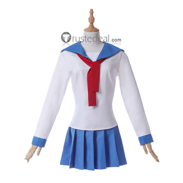 Pop Team Epic Poputepipikku Popuko Pipimi Blue White School Uniform Cosplay Costume