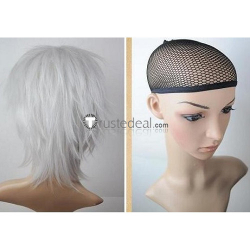 Mirai Nikki Akise Aru Silver White Cosplay Wig