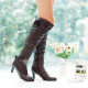 Top quality leather high heel pumps boots(JY678)