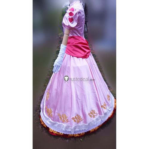 Super Mario Princess Peach Pink Dress Cosplay Costume 1