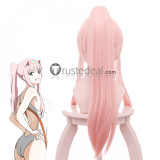 Darling in the Franxx Zero Two Code 002 Swimming Pink Ponytail Cosplay Wigs