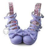 Purple Bows Lolita Shoes