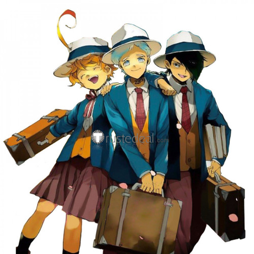 The Promised Neverland Yakusoku no Nebarando Emma Norman Ray Blue Uniform Cosplay Costumes