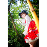 Touhou Project Chen Lolita Red Dress Cosplay Costume